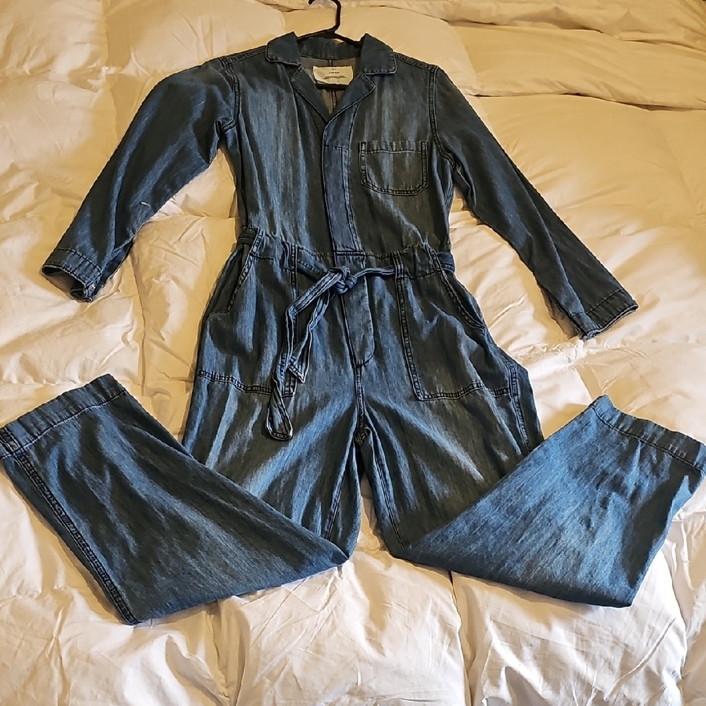 Lightweight crop Denim Jumpsuit